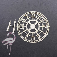 Clock with hands - 126 x 126mm - cardboard 1.5mm thick