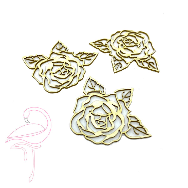 Roses - pack of 3 - 63 x 52mm - cardboard 1.5mm thick