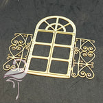 Window with openwork lattice - 75 x 42mm