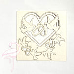 Set of 3 pieces flatback doves and wedding rings