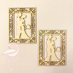 Wedding couple in frame - pack of 2 - 1.5mm lasercut cardboard