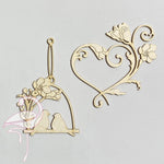 Doves on Swing and Heart Set - 1.5mm lasercut cardboard