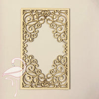 Rectangular frame with swirls - 145 x 87mm - 1.5mm cardboard