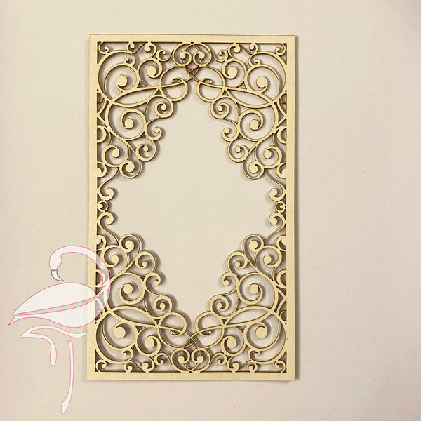 Rectangular Cardboard Frame Rectangular frame with swirls - 145 x 87mm - 1.5mm cardboard – Flamingo ...