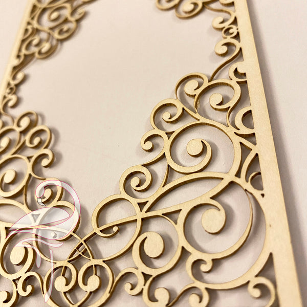 Rectangular Cardboard Frame Rectangular frame with swirls - 145 x 87mm - 1.5mm cardboard – Flamingo ...
