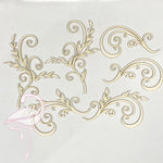 Set of 6 swirls with leaves - 1.5mm cardboard