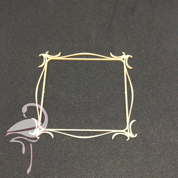 Frame - 75 x 70mm - white cardboard 1.5mm thick - Flamingo Craft