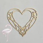 Frame - heart- white cardboard 1.5mm thick