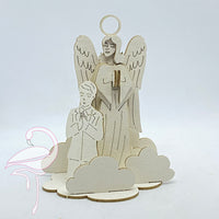 3D Holy Communion Boy with guardian angel 70 x 92mm