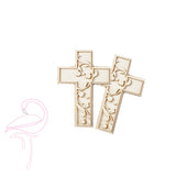 Two layered cross with lilies - 42 x 62 mm - Set of 2