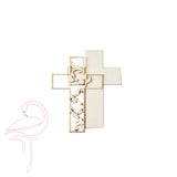 Two layered cross with lilies - 42 x 62 mm - Set of 2