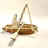 3D Boat with fisherman - Cardboard 1.5mm thick