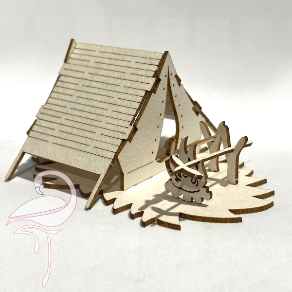 3D Tent & Campfire - Cardboard 1.5mm thick