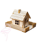 3D House with fence - 58 x 70 x 50mm - 1.5mm cardboard