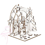 3D Christmas Carolers & Tree - 75 x 65 x 75mm