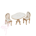 3D Dining Table & Chairs MIni - Table 75 x 50 x 40 mm