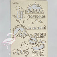 Adventure, travel, camping - 8 pieces - 1.5mm cardboard