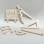 6 pieces geometry & math set - 1.5mm cardboard