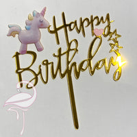 Cake Topper Unicorn Happy Birthday