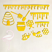 Die - (cuts & embosses) Bee & Honeycomb (15-piece set)