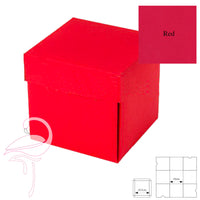 Exploding Box Red 10cm with pockets - 240gsm
