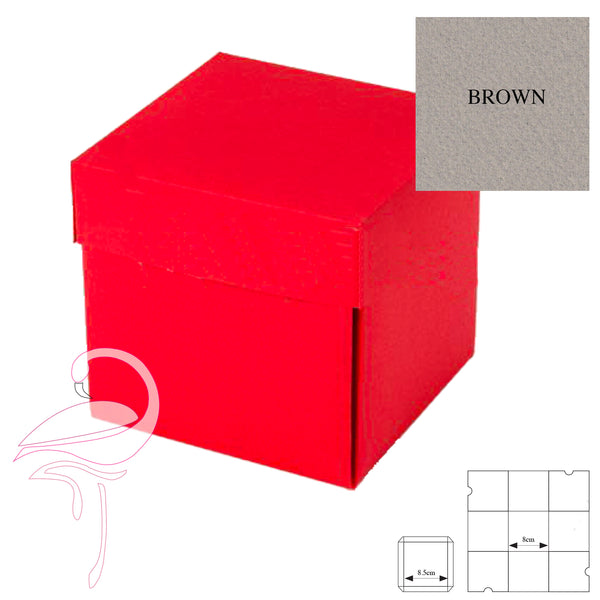 Exploding Box Brown 8cm with pockets - 250gsm