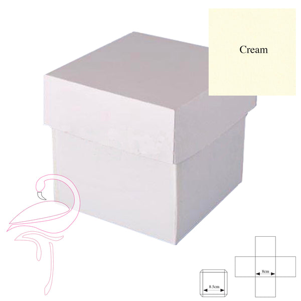 Exploding Box Cream 8cm - 300gsm - lid 2cm high