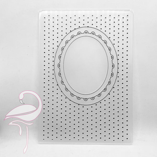 Embossing Folder - Oval Frame with Polka Dots 105 x 148mm