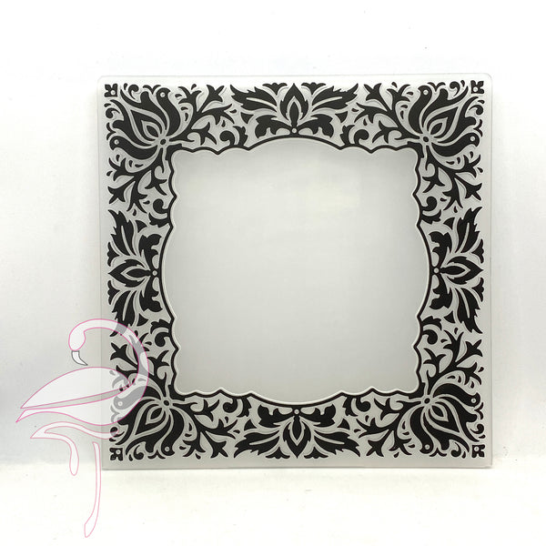 Embossing Folder - Square Floral Frame - 127 x 127mm