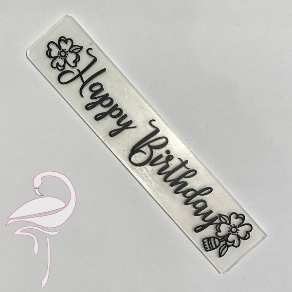 "Ribbon" Embossing Folder - Happy Birthday 150 x 30mm