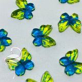 Acrylic Flatback Butterflies - 10 mm x 10mm - Yellow & Blue