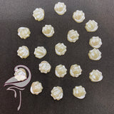 Flat back pearl resin rose 13 x 12mm x 20pcs