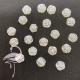 Flat back pearl resin rose 12 x 12mm (Design 2) x 20pcs