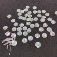 Resin Flatback Pearlescent Ivory 10mm x 50 pcs