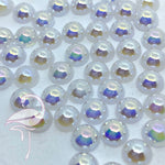 Resin Flatback Pearlescent White Imitation Pearls 6mm x 50pcs