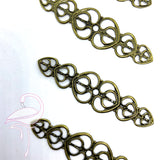 Floral Metal Decorations - Antiqued Brass Finish x 4 - 53 x 14
