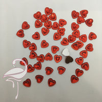 Resin Flatback red heart - 12mm x 50pcs