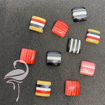 Square stripe resin flatback 10mm mixed colours - 10 pcs