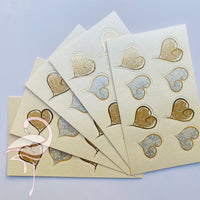 Hearts - Paper, gold and rose gold foiling - pack of 6