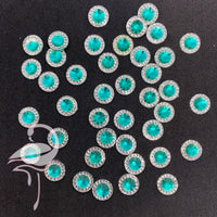 Resin Flatback Crystals Aquamarine 10mm x 50pcs