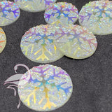 Snowflake flatback glitter hologram mixed sizes 12-18mm x 15pc