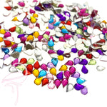 Drop shaped flatback acrylic rhinestones - 4 x 5mm