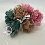 Fabric Flowers with Stems 35mm - pack of 6