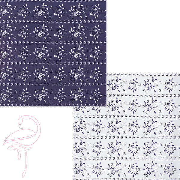 Paper 190gsm - Double sided paper - Pattern 2 - 30.5 x 30.5cm - Flamingo Craft