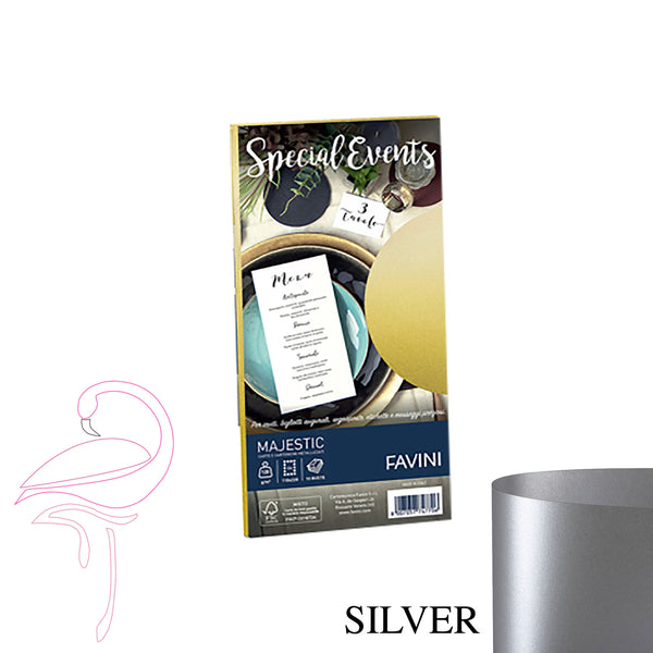 Favini Majestic Pearlescent Envelopes 120gsm Silver x 10