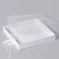 Square box white with transparent lid - 150 x 150 x 25mm