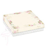 Square box flowered with lid - 140 x 140 x 25mm - 300gsm