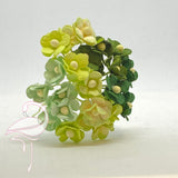Quality mulberry paper cherry blossoms shades of green 10mm