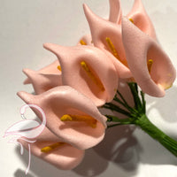 Calla Lilly Foam Flowers - Peach 38mm x 12pcs