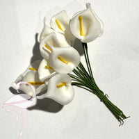 Calla Lilly Foam Flowers - White 38mm x 12pcs